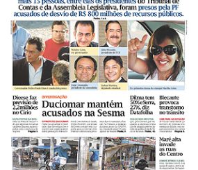 Capa do Jornal O Liberal, de hoje